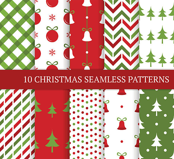 10 のクリスマスのシームレスなパターンです。 - wrapping paper striped paper christmas点のイラスト素材／クリップアート素材／マンガ素材／アイコン素材