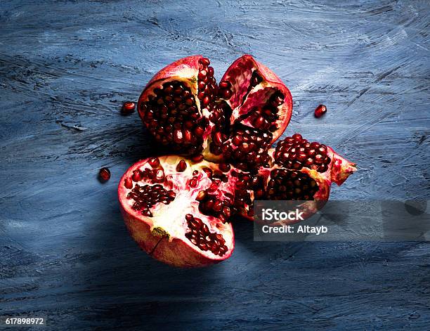 Ripe Pomegranate Stock Photo - Download Image Now - Pomegranate, Fruit, Broken