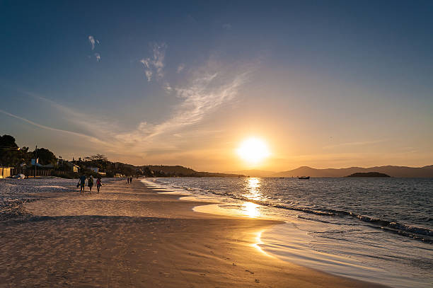 Bom Jesus Beach Waterfall A stunning sunset at beach florianópolis stock pictures, royalty-free photos & images