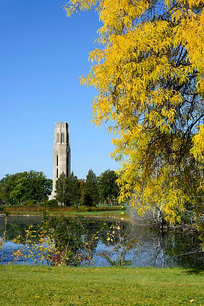 Belle Isle Carillon, Bell Tower The Belle Isle Carillon, a memorial built in 1939 plays a recording of bells on the hour and half hour. belle isle stock pictures, royalty-free photos & images