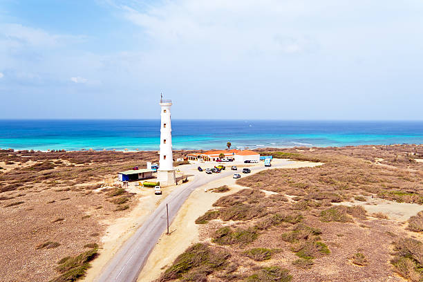 Aerial from California LIghthouse on Aruba island in the Caribbean