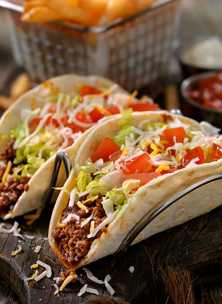 istock Soft Beef Tacos with Fries 617902100