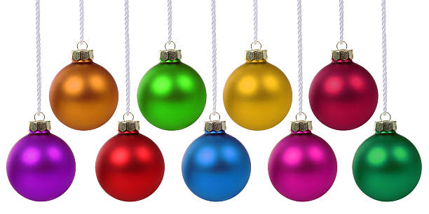 istock Christmas balls hanging baubles colorful decoration 617902654