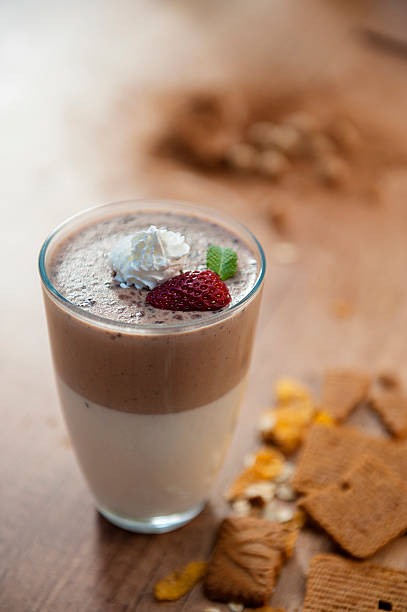 istock Chocolate shake with whipped cream on top 617904584
