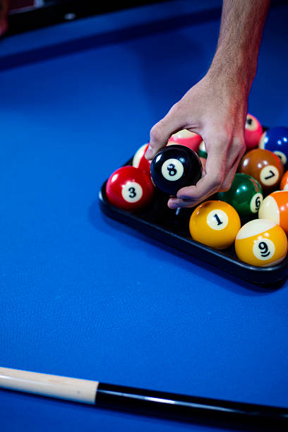 istock Close-up of billiard balls on a pool table 617905910