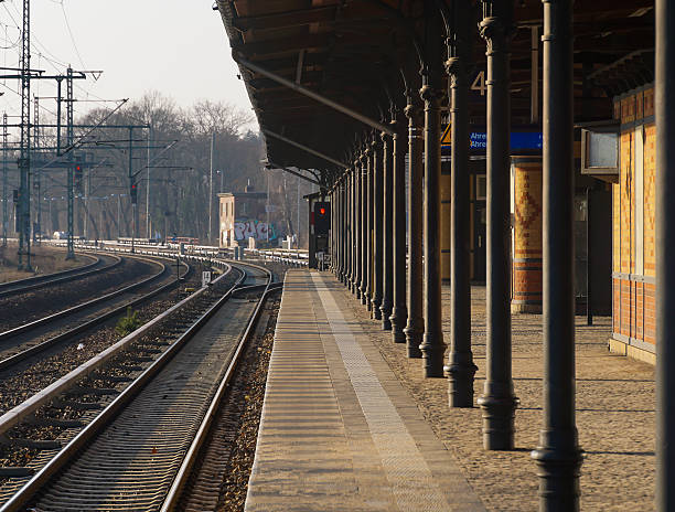 istock Railroad Tracks At Station 617927151