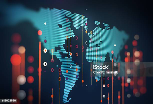 Big Data Futuristic Visualization Abstract Illustration Stock Photo - Download Image Now