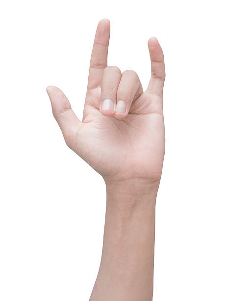 istock left full hand a man show i love you sign 618025646