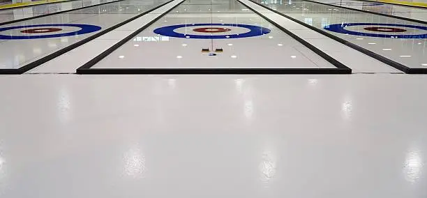 Ice surface curling sheets.