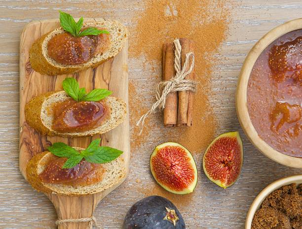 Homemade fig marmalade with cinnamon