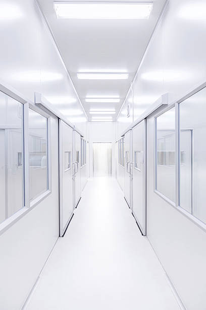 istock modern science lab room opened door with lighting from outside 618029308