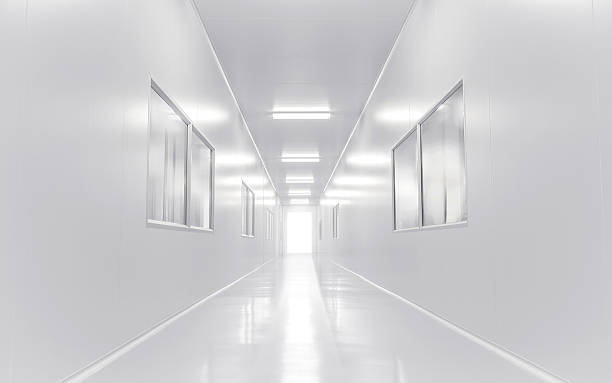 istock modern science lab room opened door with lighting from outside 618029788