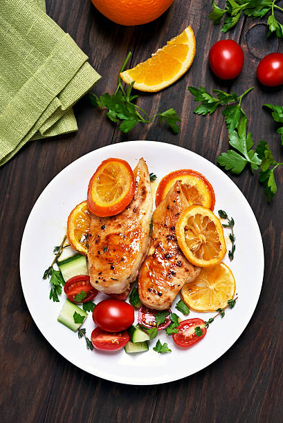 istock Roasted chicken breast with citrus orange sauce 618031982
