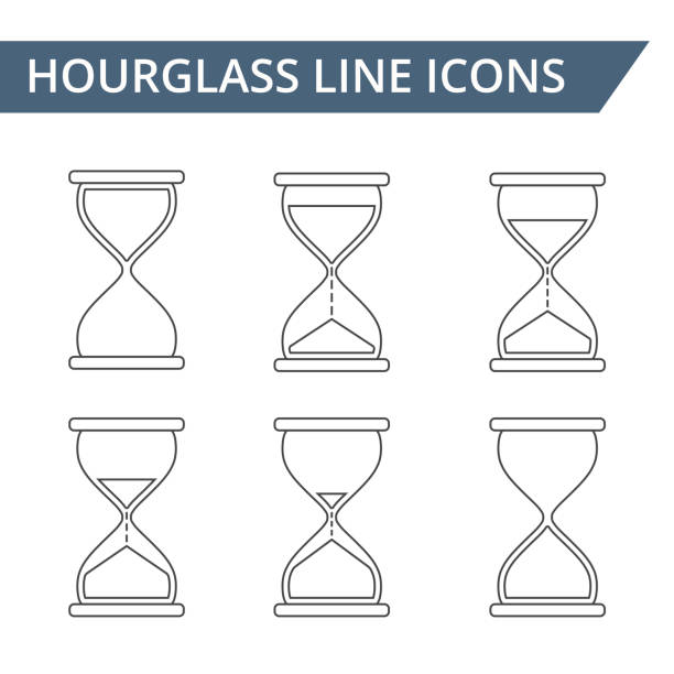 Hourglass Line Icons Hourglass line icons set, vector eps10 illustration hourglass stock illustrations