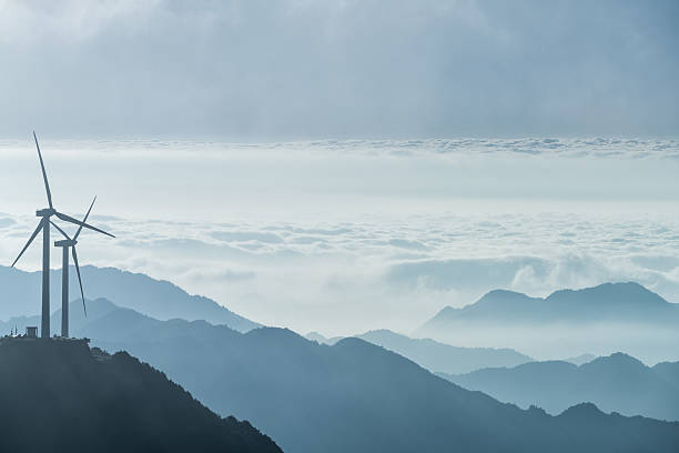 istock wind turbines on the mountain top 618033326