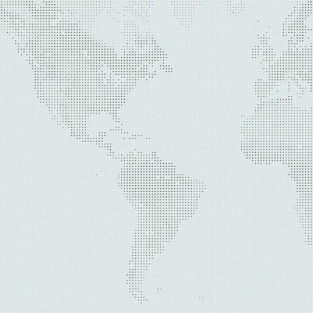 Vector illustration of World Map of Dots