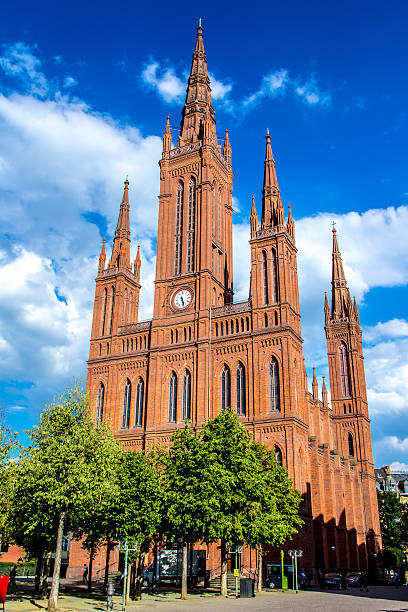 The Market church in Wiesbaden, Germany The "Marktkirche" ( Market church in English) in Wiesbaden, Germany church hessen religion wiesbaden stock pictures, royalty-free photos & images