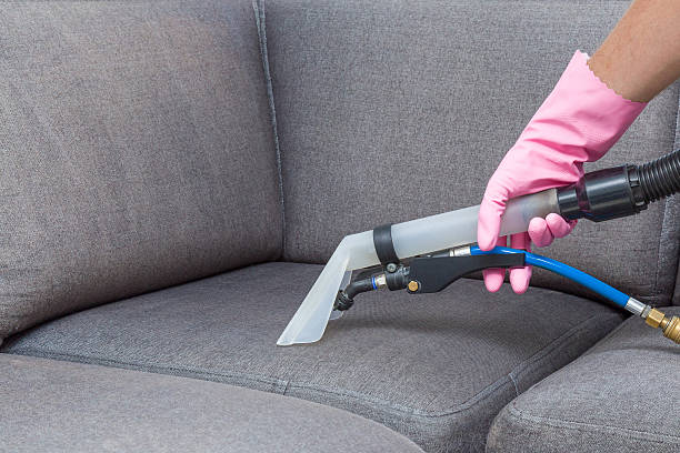 istock Sofa chemical cleaning with professionally extraction method. Upholstered furniture. 618041356