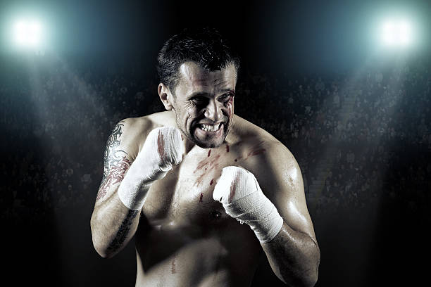 istock Portrait of boxer in blood 618041918