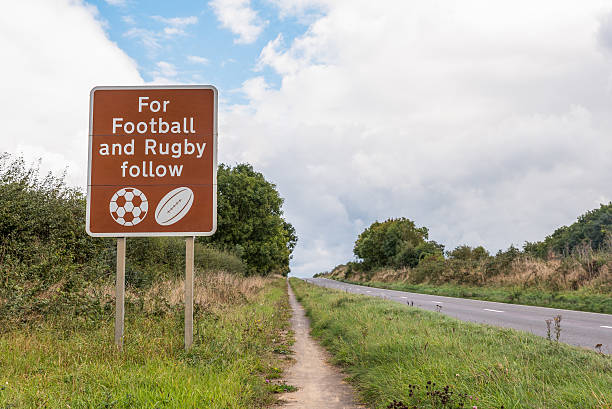istock Authentic UK Motorway Sports Directional Sign 618043808