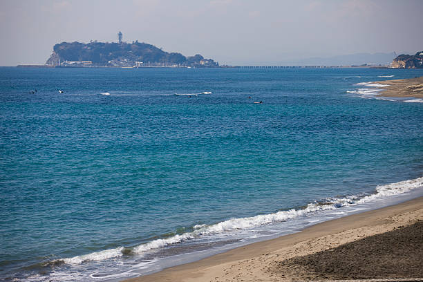 istock Distant view of Enoshima island 618043908