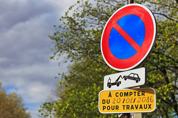 istock Road Sign, No parking, Paris 618044276