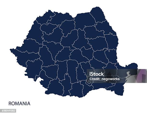 Carte De Roumanie Vecteurs libres de droits et plus d'images vectorielles de Roumanie - Roumanie, Carte, Vectoriel