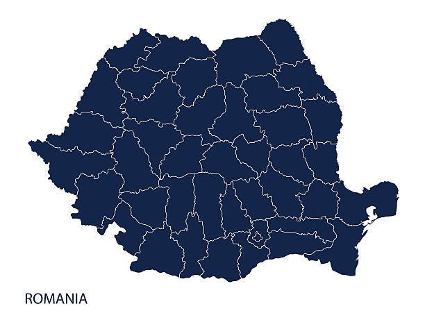 карта румынии - romania stock illustrations