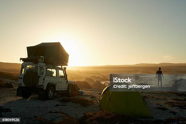 Im Not Antisocial Im Prosolitude Stock Photo - Download Image Now - Camping, Off-Road Vehicle, Tent