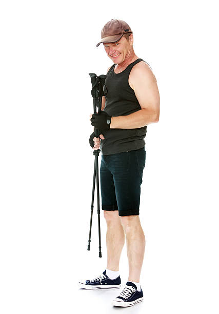 istock The man is engaged in Nordic walking 618050170