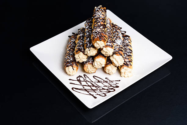 Homemade traditional Sicilian sweet cannoli