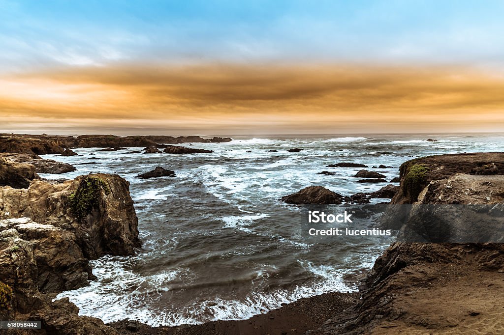 Glass Beach, Fort Bragg, California USA Pacific coastline of California USA, north of Fort Bragg. Mendocino Stock Photo