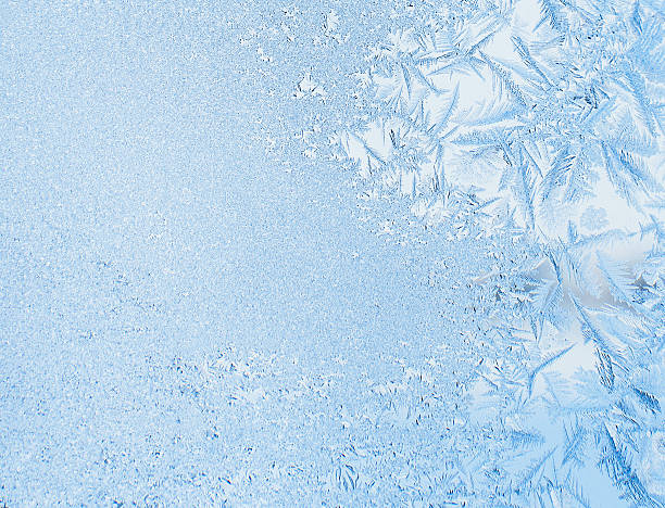 冬の背景、フロストオンウィンドウ - ice crystal textured ice winter ストックフォトと画像