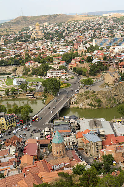 istock Beautiful panoramic view of Tbilisi 618059936