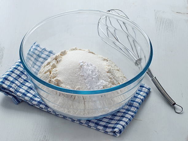 Preparing dough for sponge cake, cupcakes or muffin. stock photo
