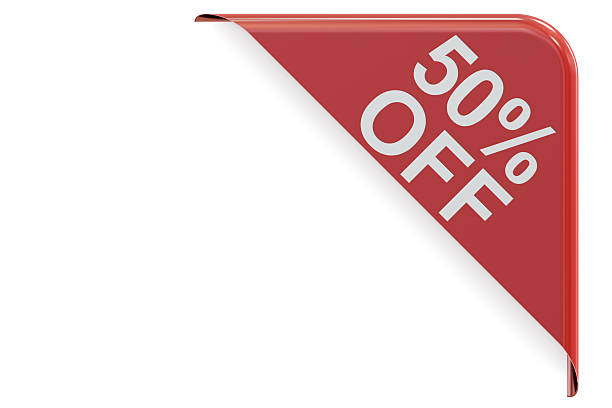 sale and discount concept, 50% off. 3D rendering