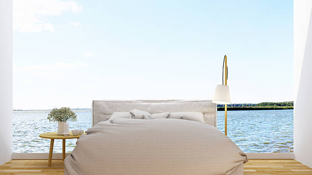 istock bedroom and terrace in hotel or home - 3D Rendering 618060640