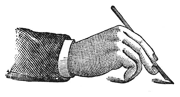 Proper mode of holding the pen (antique engraving)
