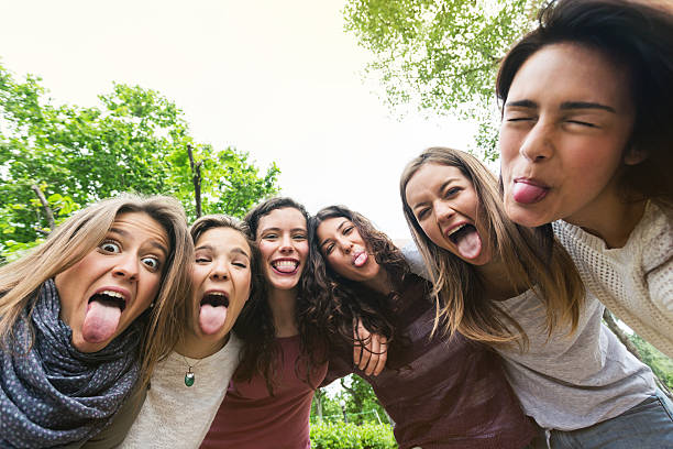 istock Group of friends taking a selfie 618064764