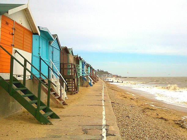 istock Beach Huts at Walton-on-the-Naze, England 618064990