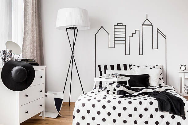 istock Trendy woman bedroom 618066436