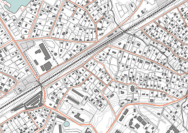 民間住宅の住宅街を計画する - map city town built structure点のイラスト素材／クリップアート素材／マンガ素材／アイコン素材