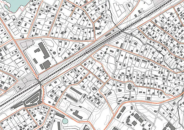 Vector illustration of Imaginary plan a residential area of private housing