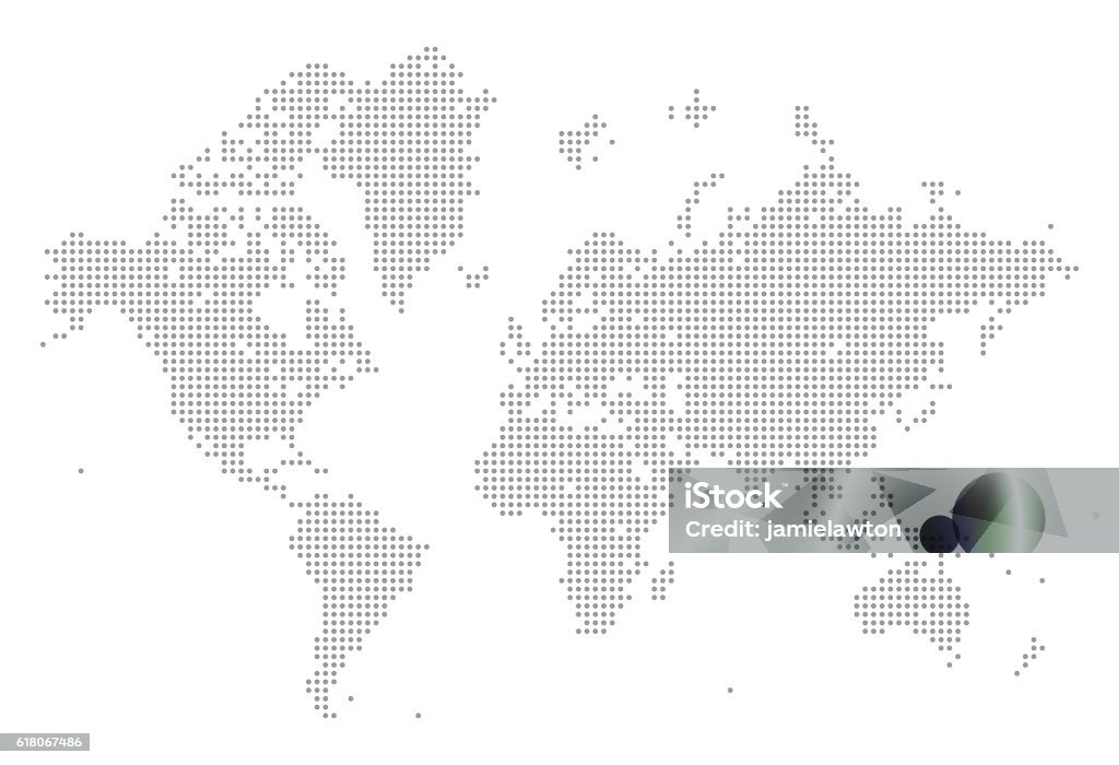 Carte du monde des points - clipart vectoriel de Planisphère libre de droits