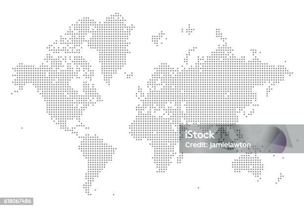 Carte Du Monde Des Points Vecteurs libres de droits et plus d'images vectorielles de Planisphère - Planisphère, À pois, Vectoriel