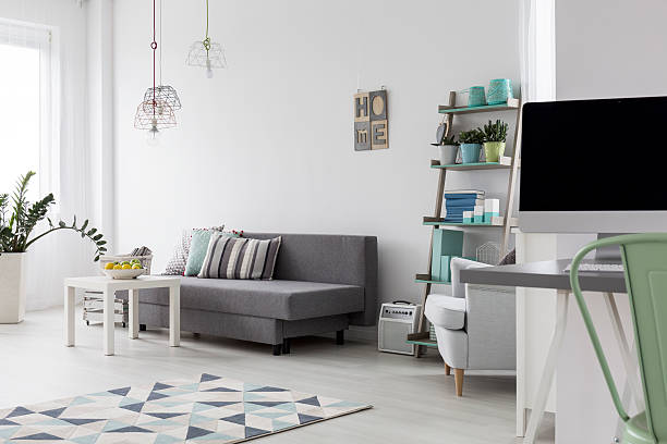 istock Modern bedroom with bright wooden floor 618067840