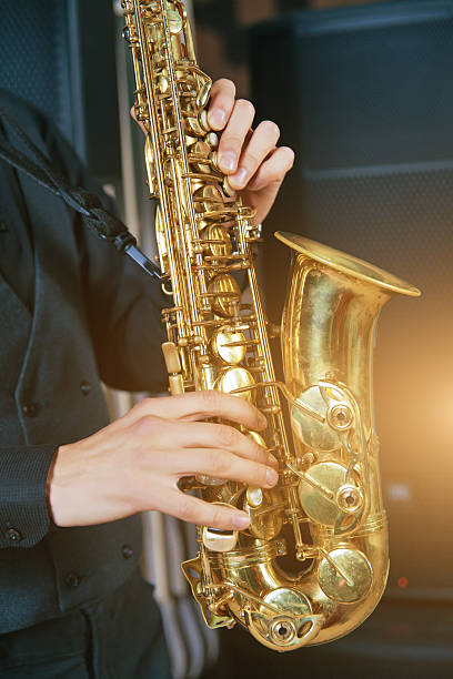 istock Musical instrument sax close-up 618068260