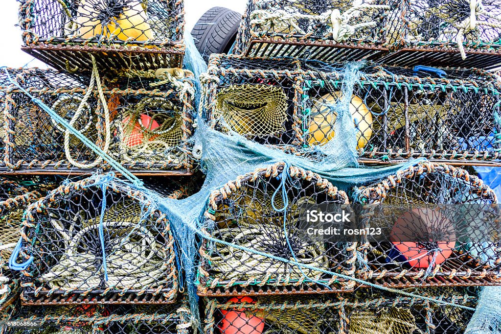 Lobster Creels Stock Photo - Download Image Now - Lobster - Animal