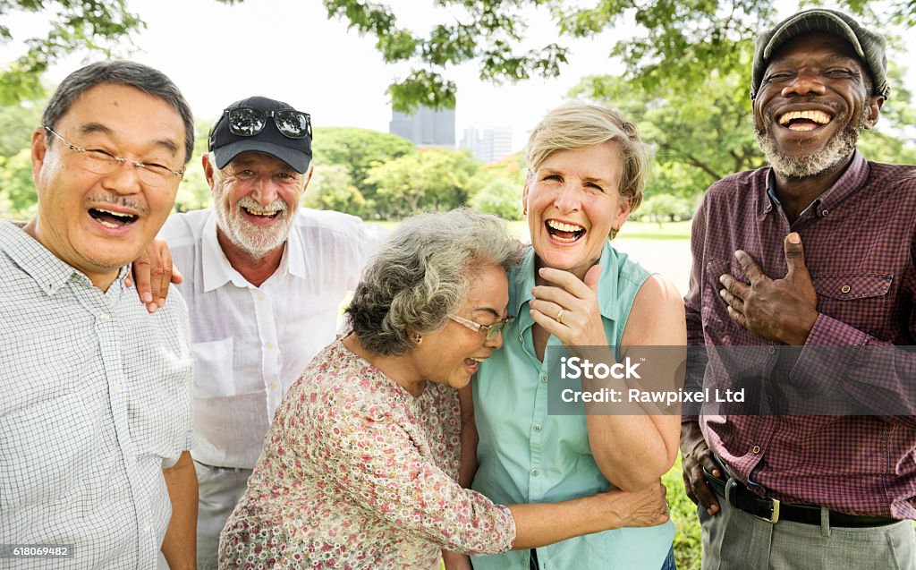 Gruppe von Seniorenfreunden Glückskonzept - Lizenzfrei Alter Erwachsener Stock-Foto