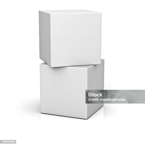 Blank Boxes Stock Photo - Download Image Now - Cube Shape, Square - Composition, Cut Out